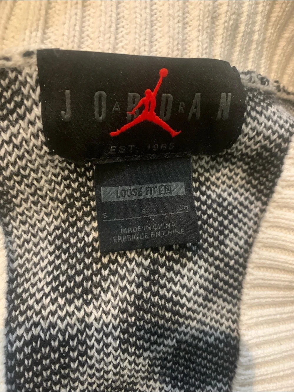Jordan Air Flight Heritage Cardigan Sweater Phantom Black Men Small Fits Medium